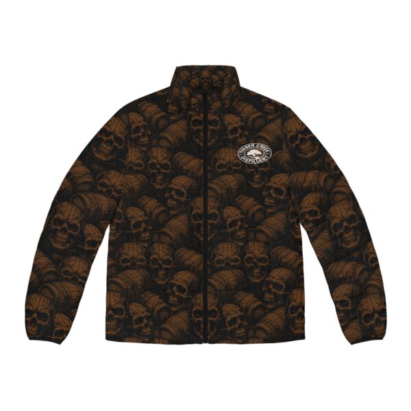 Brown Skull and Barrel Custom Puffer Jacket