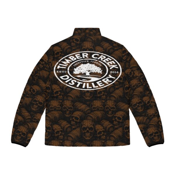 Brown Skull and Barrel Custom Puffer Jacket