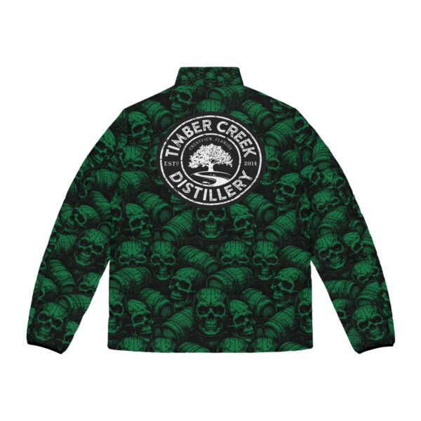 Green Skull and Barrel Custom Puffer Jacket