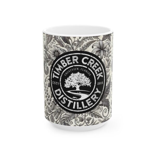 Timber Creek Distillery mug with botanicals