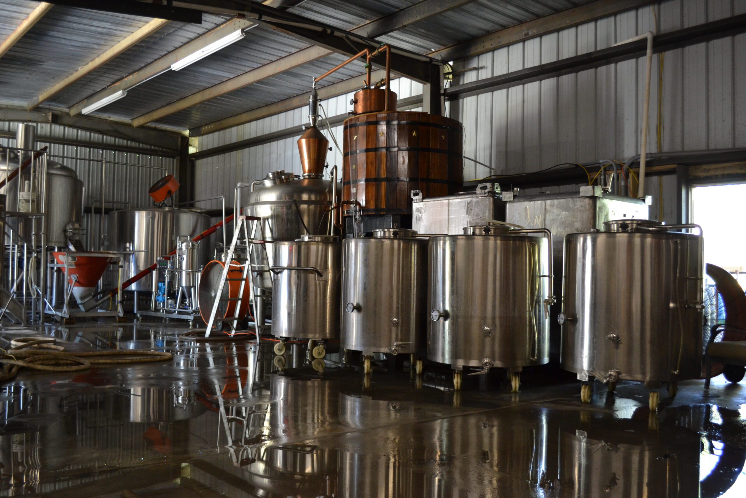 pictures of the original distillery with water flooding the floor. it was a bad day but pretty picture.