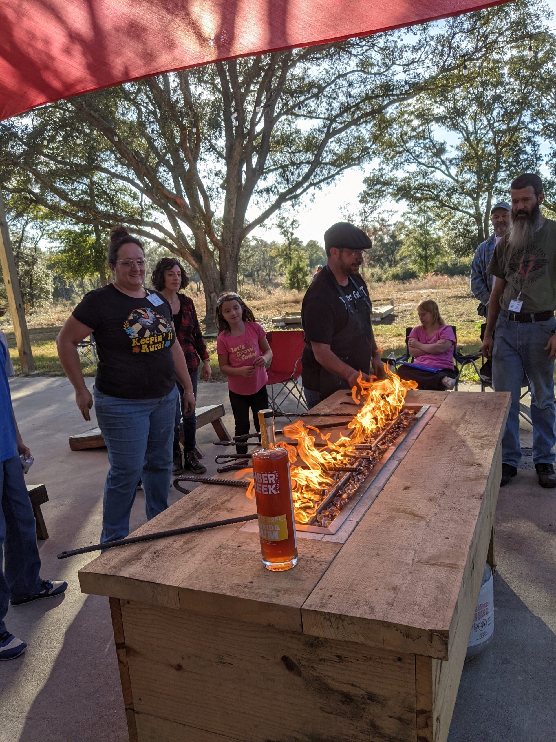 private event at Timber creek distillery with fire pit